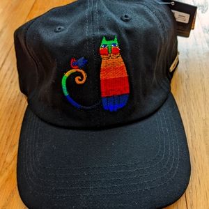 NWT Laurel Burch colorful cat ballcap hat, one size